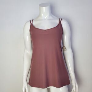 NEW Mudd Taupe Double Strap Shelf Bra Camisole Tank
